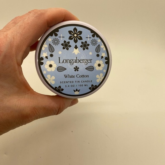 NWT Longaberger Candle Scented in a Tin. White Cotton. 3.4 oz/100 ml - Picture 2 of 5